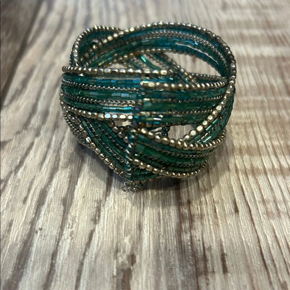 Vintage Boho Beaded Cuff Bracelet